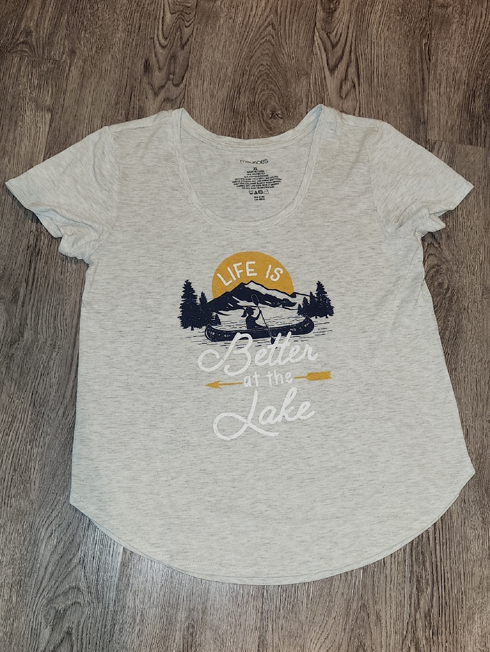 Maurices Life Is Better at the Lake Graphic Tee - Light Gray- XL